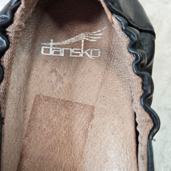 Dansko Comfort Ballet Flats Leather Black Slip On Preppy Ballerina Shoes 6.5-7 - Picture 11 of 11
